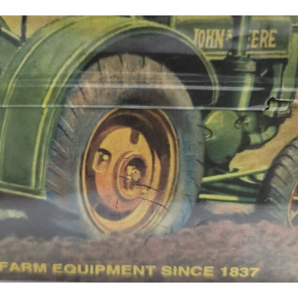 Vintage John Deere Metal Lunchbox With Tractor Design & Yellow Handle - Picture 10 of 16